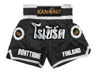 Henkilökohtaiset Muay thai Shortsit : KNSCUST-1242-Musta