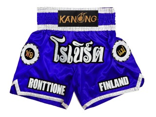 Henkilökohtaiset Muay thai Shortsit : KNSCUST-1242-Sininen