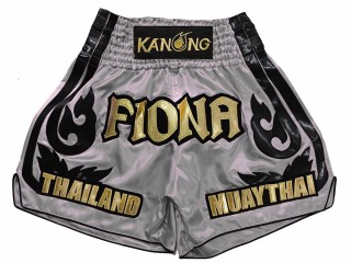 Henkilökohtaiset Muay thai Shortsit : KNSCUST-1246-Harmaa