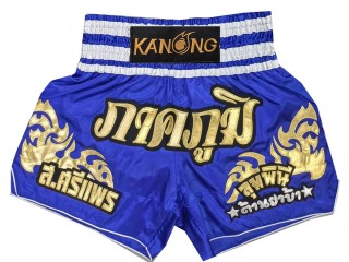 Henkilökohtaiset Muay thai Shortsit : KNSCUST-1249-Sininen