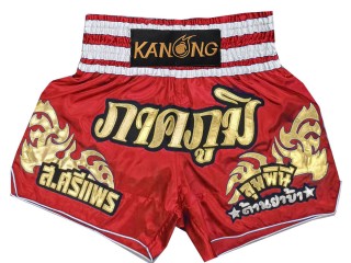 Henkilökohtaiset Muay thai Shortsit : KNSCUST-1249-Punainen